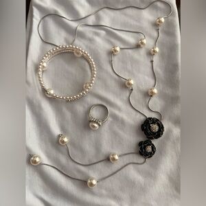 Silver Pearl Jewelry Bundle, NWT